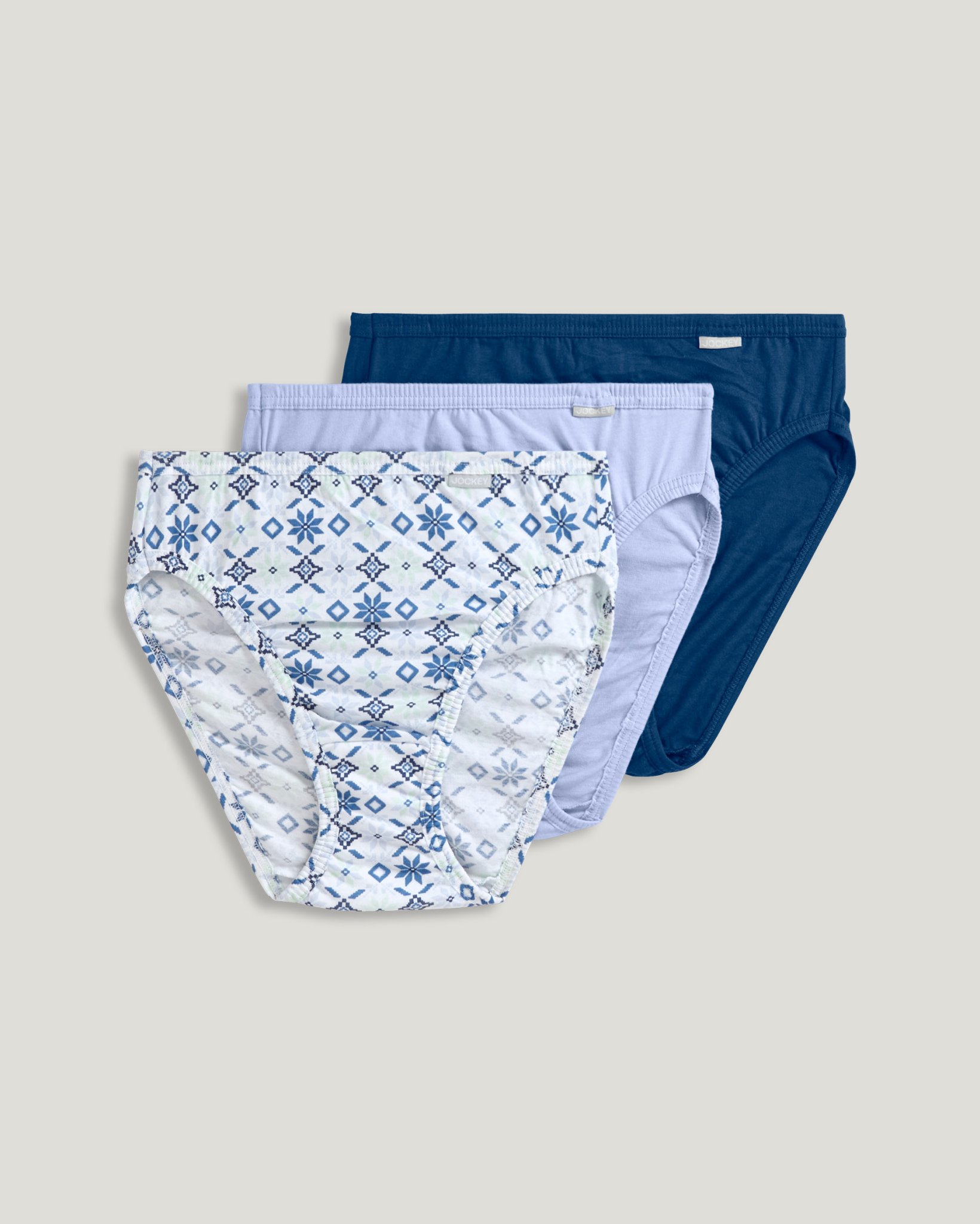 5 Pack Printed French Cut - red/navy/blue blooms/blue/taupe